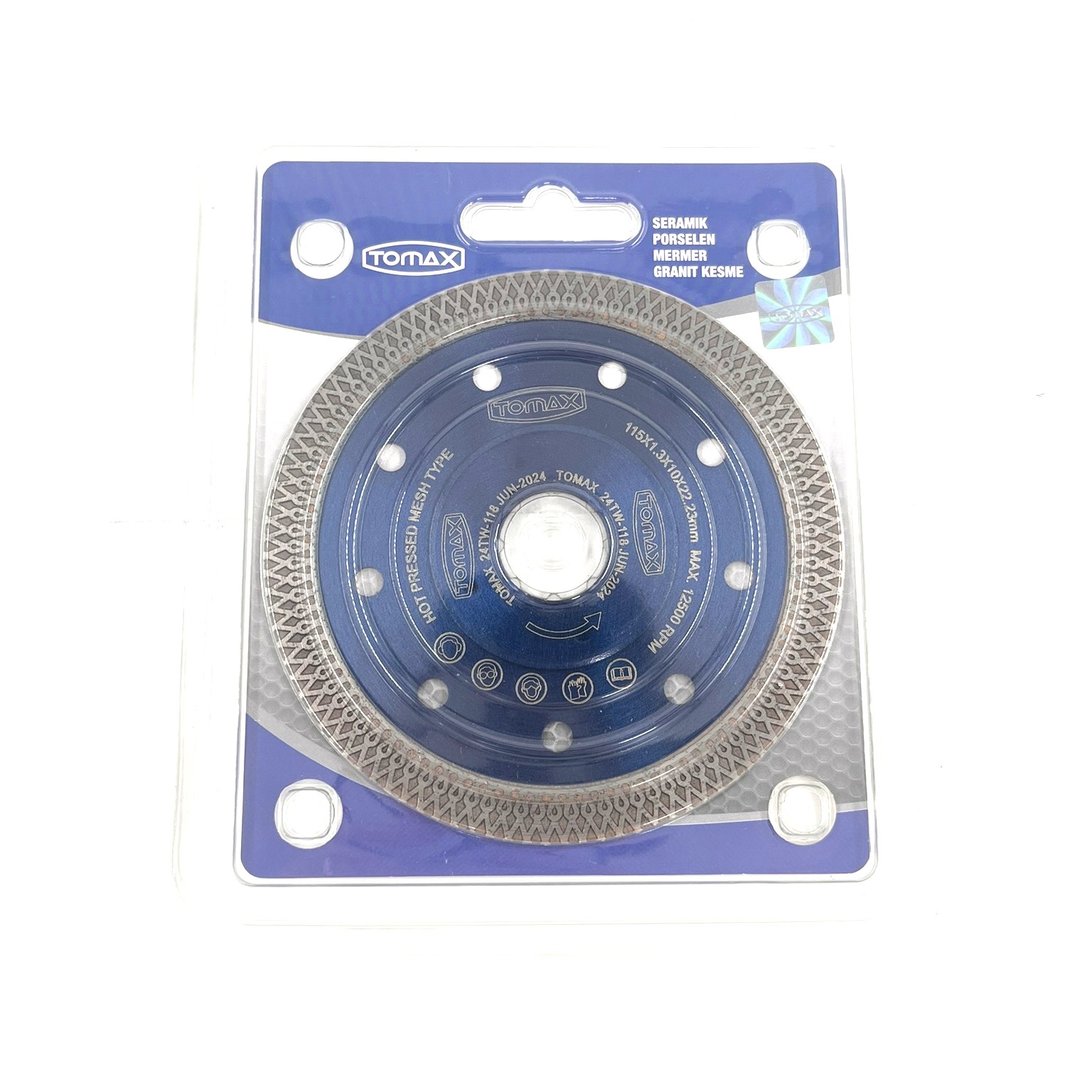 TOMAX SERAMİK ÇAPRAZ HASSAS KESİCİ 115MM (MAVİ)